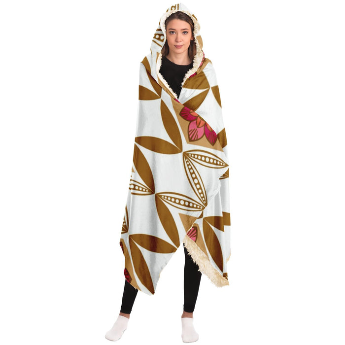 Flowery pattern Poster Hooded Blanket