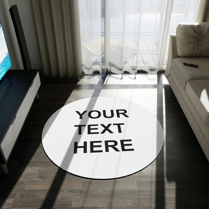 Customized Logo on Rug, Team Logo Here Rug, Personalized Rug, Text on a Rug, Your Business Logo or Brand Logo Round Rug