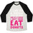 Virgin Teez  Baseball Tee 12 SETS OF REPS AND DONUTS WHITE PRINT UNISEX TRI-BLEND BASEBALL TEE