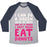 Virgin Teez  Baseball Tee 12 SETS OF REPS AND DONUTS WHITE PRINT UNISEX TRI-BLEND BASEBALL TEE