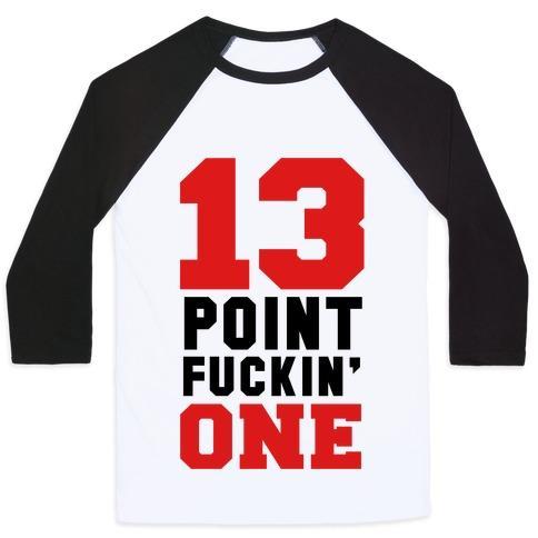 Virgin Teez  Baseball Tee 13 POINT F***IN ONE (MENS) UNISEX CLASSIC BASEBALL TEE