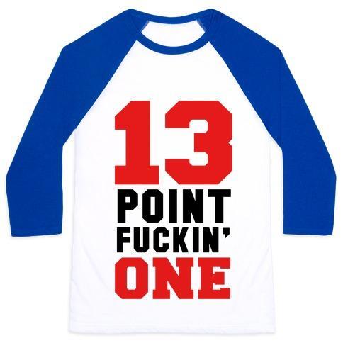 Virgin Teez  Baseball Tee 13 POINT F***IN ONE (MENS) UNISEX CLASSIC BASEBALL TEE