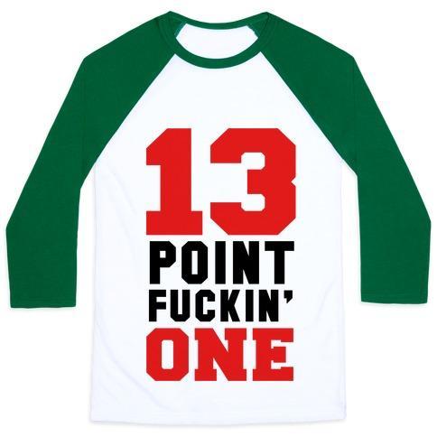 Virgin Teez  Baseball Tee 13 POINT F***IN ONE (MENS) UNISEX CLASSIC BASEBALL TEE