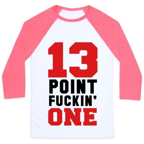 Virgin Teez  Baseball Tee 13 POINT F***IN ONE (MENS) UNISEX CLASSIC BASEBALL TEE