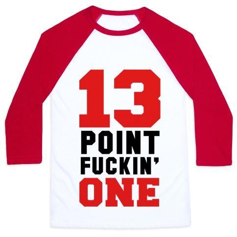 Virgin Teez  Baseball Tee 13 POINT F***IN ONE (MENS) UNISEX CLASSIC BASEBALL TEE