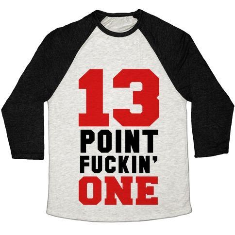 Virgin Teez  Baseball Tee 13 POINT F***IN ONE (MENS) UNISEX TRI-BLEND BASEBALL TEE