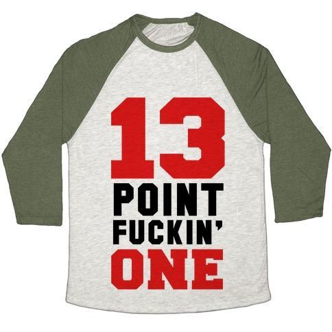 Virgin Teez  Baseball Tee 13 POINT F***IN ONE (MENS) UNISEX TRI-BLEND BASEBALL TEE
