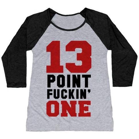 Virgin Teez  Baseball Tee 13 POINT F***IN ONE (MENS) WOMEN'S TRI-BLEND BASEBALL TEE