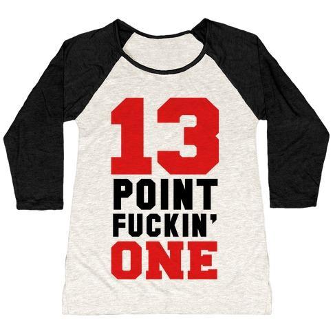 Virgin Teez  Baseball Tee 13 POINT F***IN ONE (MENS) WOMEN'S TRI-BLEND BASEBALL TEE