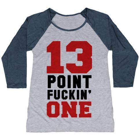Virgin Teez  Baseball Tee 13 POINT F***IN ONE (MENS) WOMEN'S TRI-BLEND BASEBALL TEE