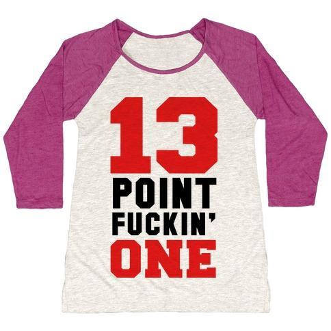 Virgin Teez  Baseball Tee 13 POINT F***IN ONE (MENS) WOMEN'S TRI-BLEND BASEBALL TEE