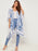 Floral Print Contrast Tape Kimono