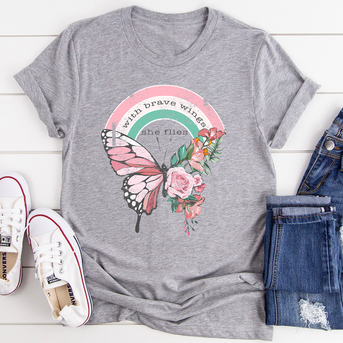 With Brave Wings She Flies Tee