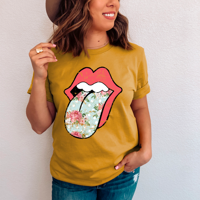 Hippie Floral Tongue Tee