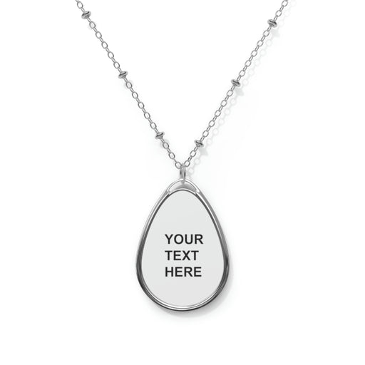 Personalized Oval Necklace, Custom Jewelry, With Your Own Text or Design, Handmade Custom Oval Necklace