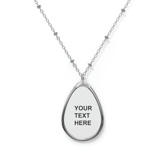 Personalized Oval Necklace, Custom Jewelry, With Your Own Text or Design, Handmade Custom Oval Necklace