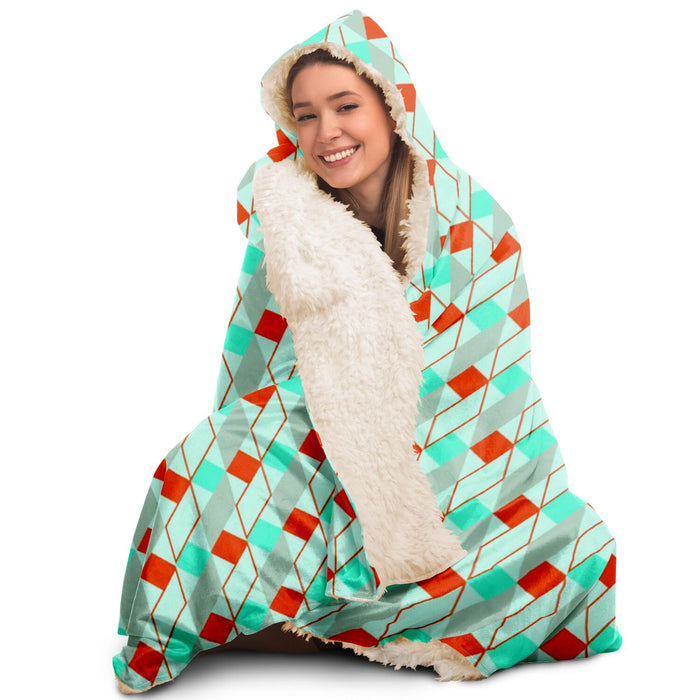 Abstract Pattren Hooded Blanket