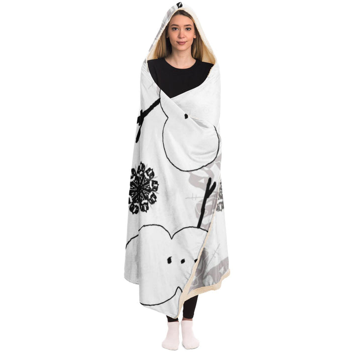 Snowman Pattern Poster Hooded Blanket