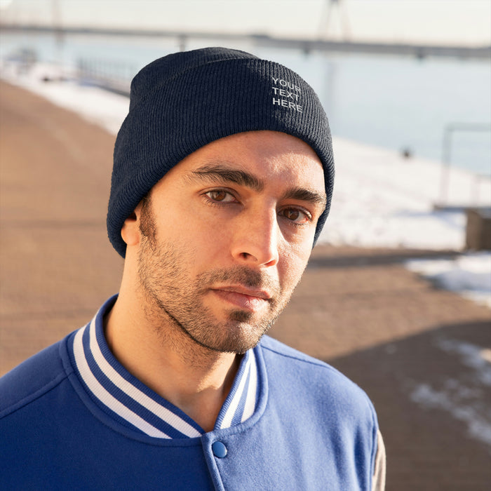 Personalized Knit Beanie, Custom Knit Beanie, With Your Own Text, Custom Knit Beanie