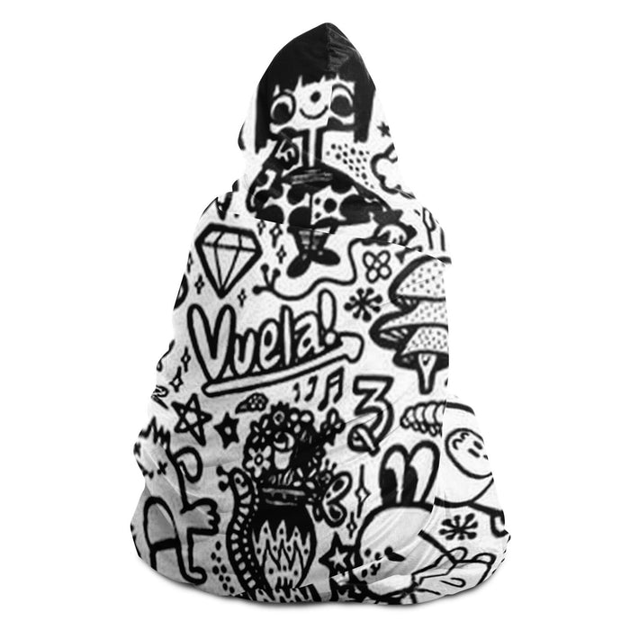 Abstract Pattren Hooded Blanket