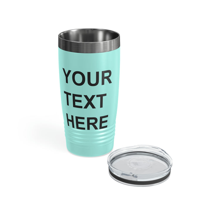 Custom Logo Tumbler, Team Logo Here Tumbler, Personalized Tumbler, Text on a Tumbler, Your Business Logo or Brand Logo Ringneck Tumbler, 20oz