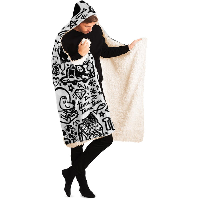 Abstract Pattren Hooded Blanket