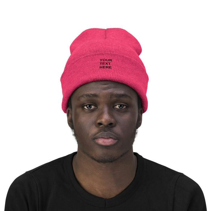 Personalized Knit Beanie, Custom Knit Beanie, With Your Own Text, Custom Knit Beanie