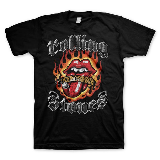 Rolling Stones | Flaming Tattoo Tongue T-Shirt