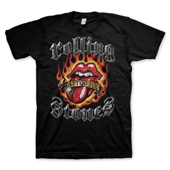 Rolling Stones | Flaming Tattoo Tongue T-Shirt