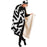 Bold Black Marker Doodle Lines Hooded Blanket