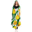 Yellow Flower Pattern Hooded Blanket