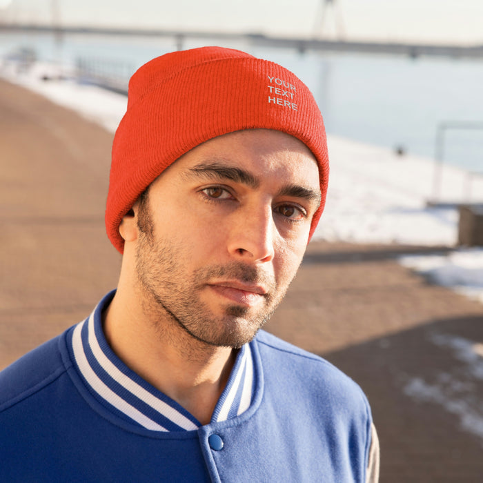 Personalized Knit Beanie, Custom Knit Beanie, With Your Own Text, Custom Knit Beanie