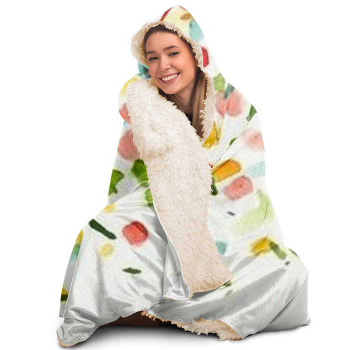 Abstract Pattren Hooded Blanket