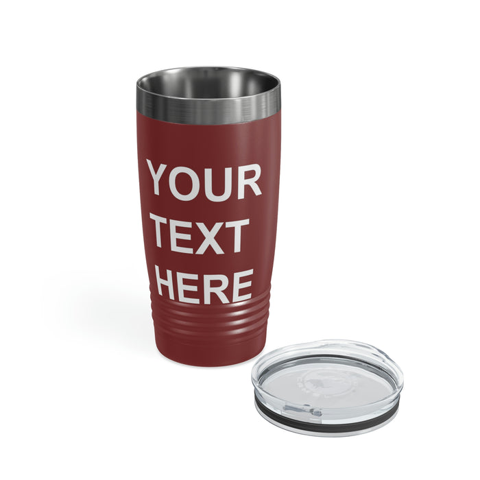 Custom Logo Tumbler, Team Logo Here Tumbler, Personalized Tumbler, Text on a Tumbler, Your Business Logo or Brand Logo Ringneck Tumbler, 20oz