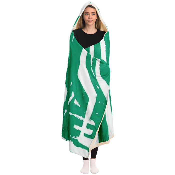 Graphic Pattern Hooded Blanket