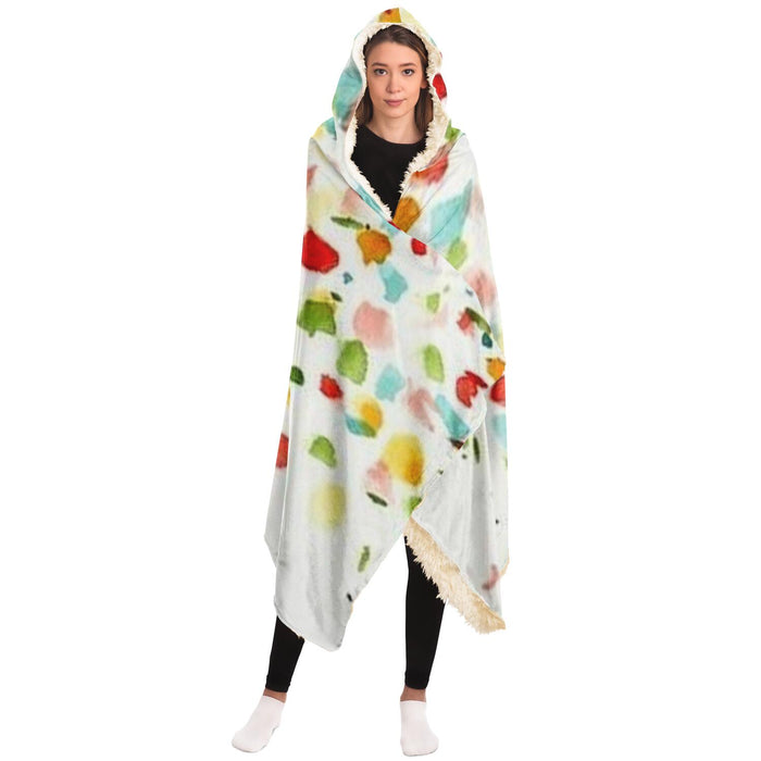 Abstract Pattren Hooded Blanket