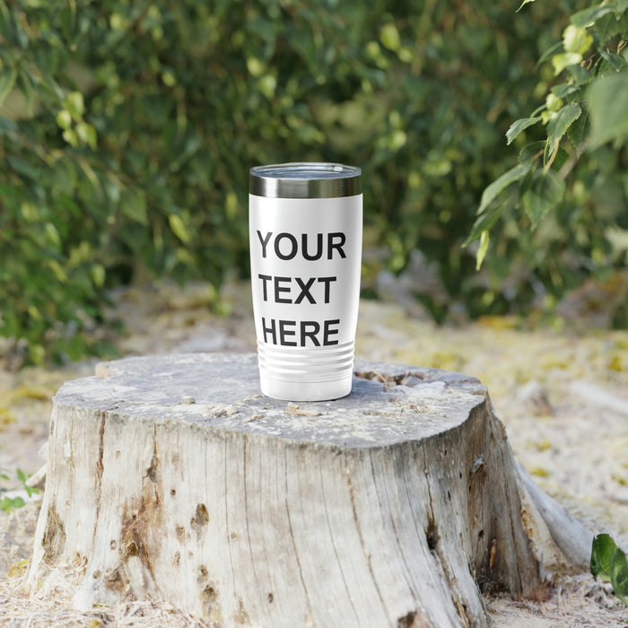 Custom Logo Tumbler, Team Logo Here Tumbler, Personalized Tumbler, Text on a Tumbler, Your Business Logo or Brand Logo Ringneck Tumbler, 20oz