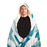 Blue Leaf pattern Hooded Blanket