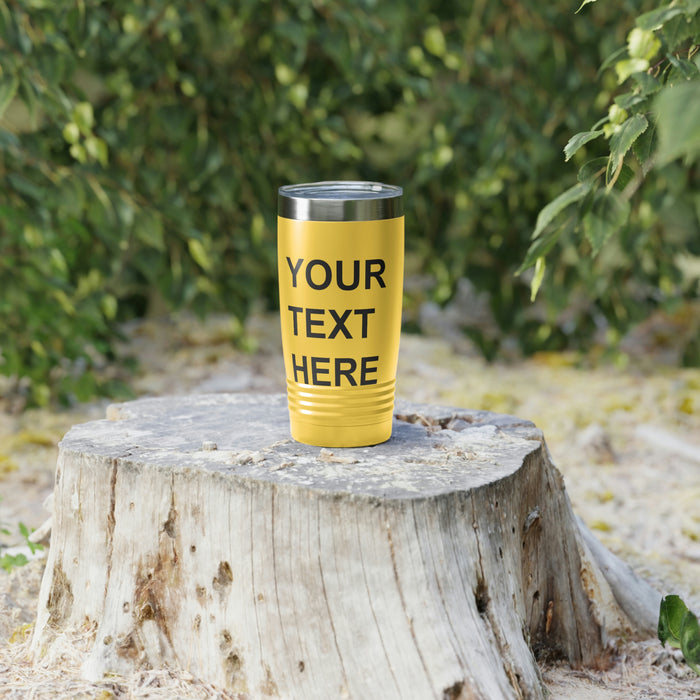 Custom Logo Tumbler, Team Logo Here Tumbler, Personalized Tumbler, Text on a Tumbler, Your Business Logo or Brand Logo Ringneck Tumbler, 20oz