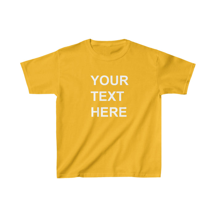 Personalized Kids Tee Shirt, Custom Kids Tee Shirt, With Your Own Text or Design, Handmade Custom Kids Heavy Cotton™ Tee