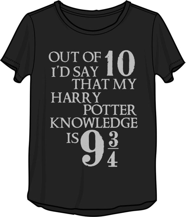 Harry Potter Platform Nine and Three-Quarters 9 3/4 Hogwarts Express Men's Black T-Shirt