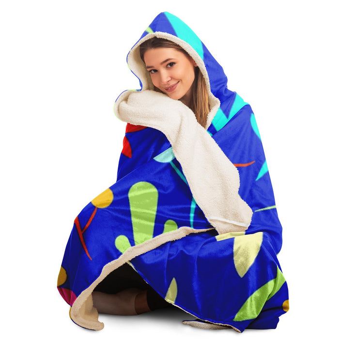 Blue Garden Kid's sweater Hooded Blanket