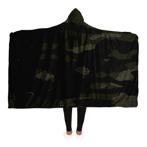 Dark Camouflage Pattern Mosaic Style Plakat Hooded Blanket