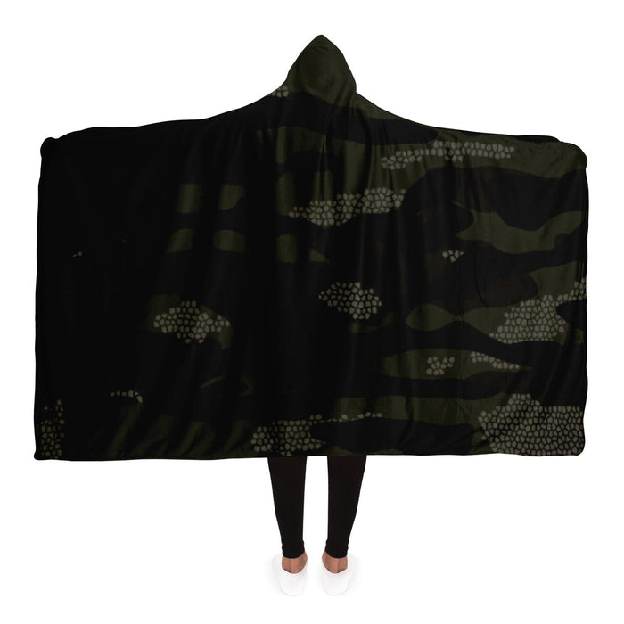 Dark Camouflage Pattern Mosaic Style Plakat Hooded Blanket