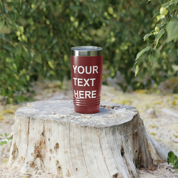 Custom Logo Tumbler, Team Logo Here Tumbler, Personalized Tumbler, Text on a Tumbler, Your Business Logo or Brand Logo Ringneck Tumbler, 20oz