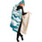 Blue Camouflage Pattern Mosaic Style Plakat Hooded Blanket