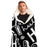 Abstract Pattren Hooded Blanket