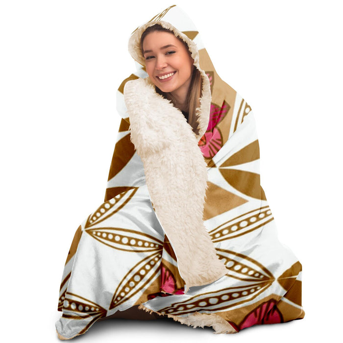 Flowery pattern Poster Hooded Blanket