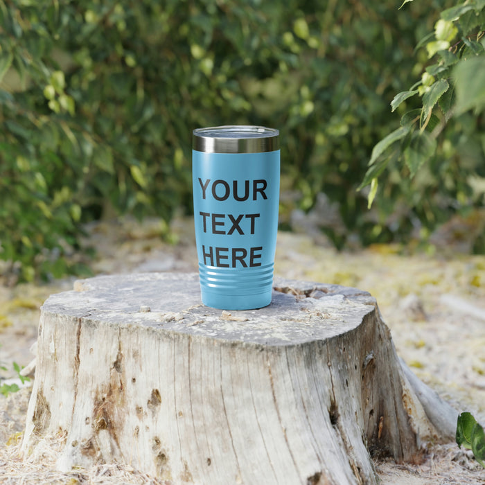 Custom Logo Tumbler, Team Logo Here Tumbler, Personalized Tumbler, Text on a Tumbler, Your Business Logo or Brand Logo Ringneck Tumbler, 20oz