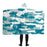 Blue Camouflage Pattern Mosaic Style Plakat Hooded Blanket